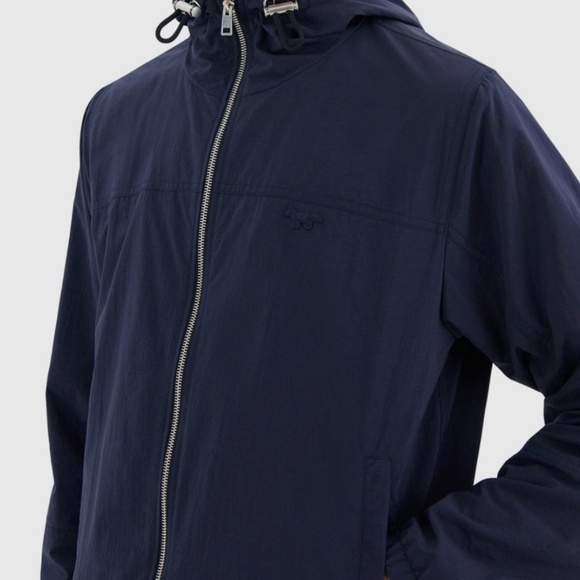 Maison Kitsune Mens Jacket MEDIUM Spring Fox Technical Windbreaker Navy - Picture 13 of 13